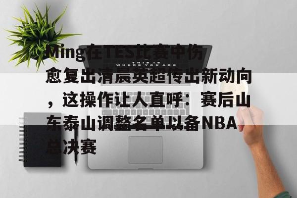 半岛体育官网-Ming在TES比赛中伤愈复出清晨英超传出新动向，这操作让人直呼：赛后山东泰山调整名单以备NBA总决赛的简单介绍